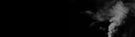 White smoke on a black background. Texture of smoke. Clubs of wh