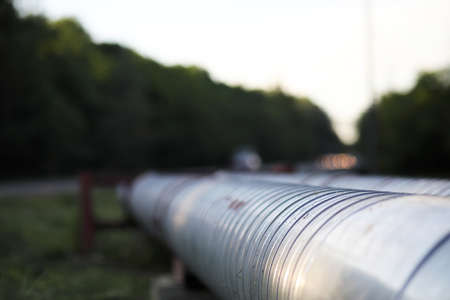 Pipeline outdoor on the street in cloud dayの写真素材