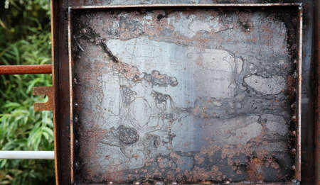 The texture is metallic. Industrial background from an old rustyの写真素材