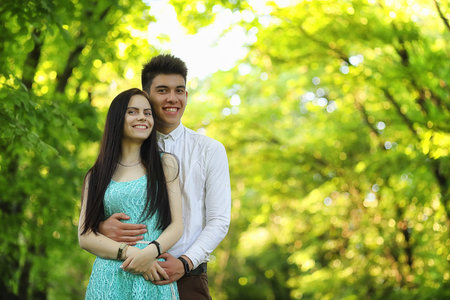 Young couple on the first dateの写真素材