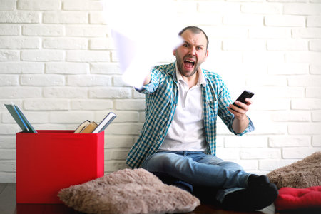 young student in the room readingの写真素材