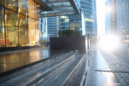 Business center with high skyscrapers
