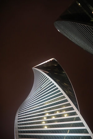 Business center with high skyscrapers