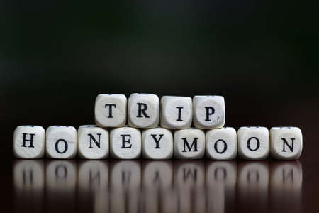 text cube honeymoonの写真素材