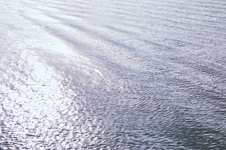 Landscape lake. Texture of water. The lake is at dawn. The mouthの写真素材