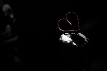 heart shape on manual gearbox in carの写真素材