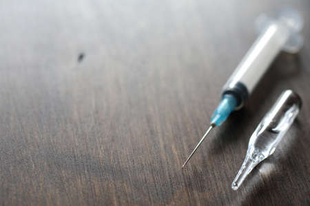 Ampoule and needles from a medical syringeの写真素材