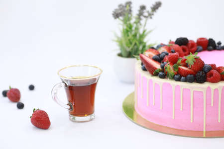 Confectionery flavored cakes for a holiday and a normal breakfastの写真素材