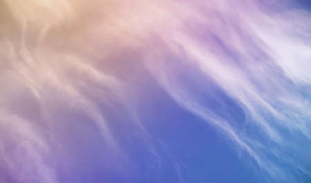 white clouds in a blue sky color sunset summerの写真素材