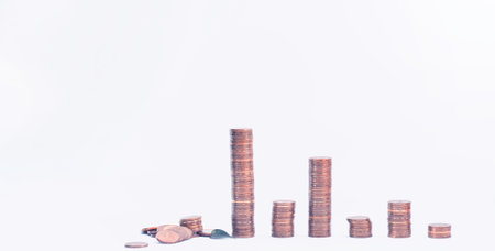 A potted plant and a pile of coins