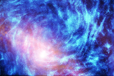 Astronomical photograph of the universe in a distant galaxy with nebulae and stars