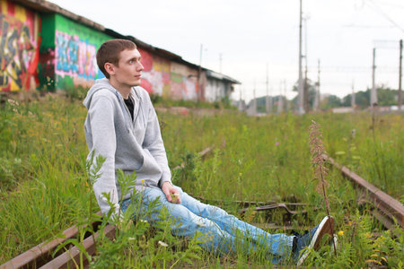 A young man in a hoodie hip-hop