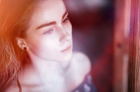 A nice young girl with wet hair