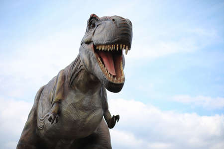 Toy dinosaurs in amusement park.の写真素材