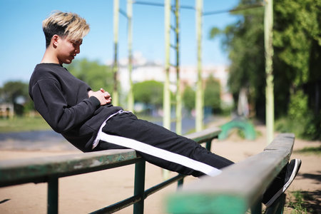 A man in sportswear outdoors