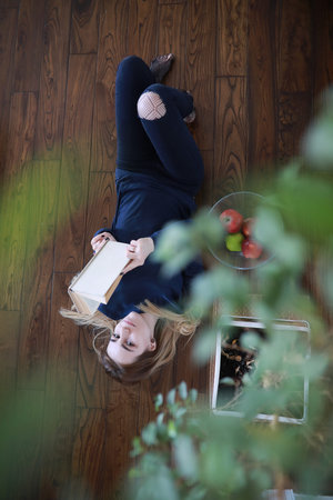 Young girl at home relaxing