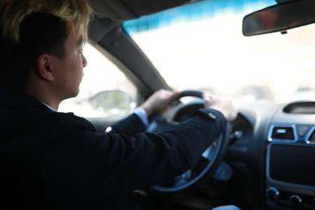 Man with car in the street