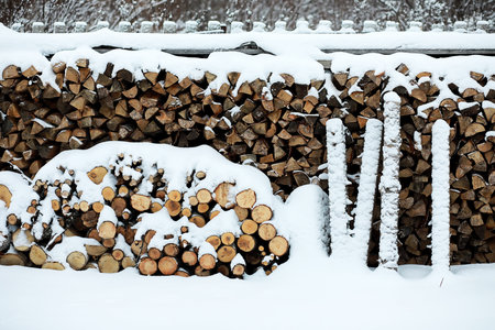 Winter landscape of country fields and roads in the snow
