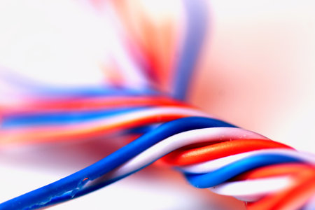 macro color braided wireの写真素材