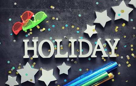 Background concept. The inscription holiday on background.の写真素材