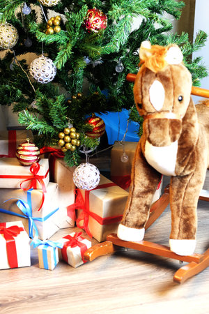 gift with christmas ballの写真素材