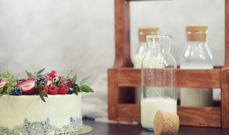 Confectionery flavored cakes for a holiday and a normal breakfastの写真素材