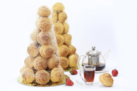 Confectionery flavored cakes for a holiday and a normal breakfastの写真素材