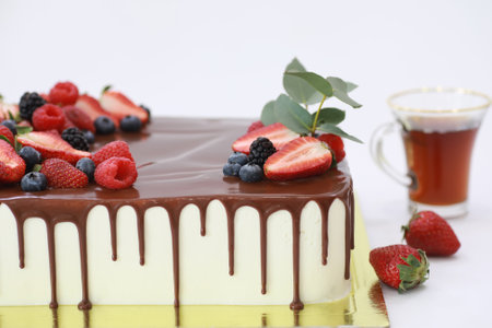 Confectionery flavored cakes for a holiday and a normal breakfastの写真素材