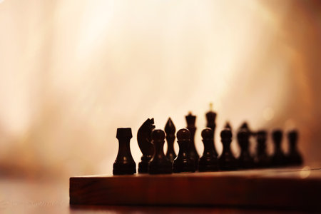 chess board game for ideas and competition strategy, Planning and Decision concept