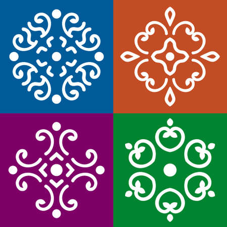 Vector Caucasus ornament samples setのイラスト素材