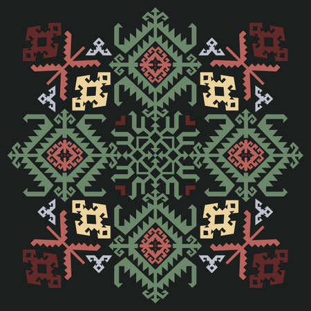 Vector Ornament With Caucasian Motifs On Dark Background
のイラスト素材