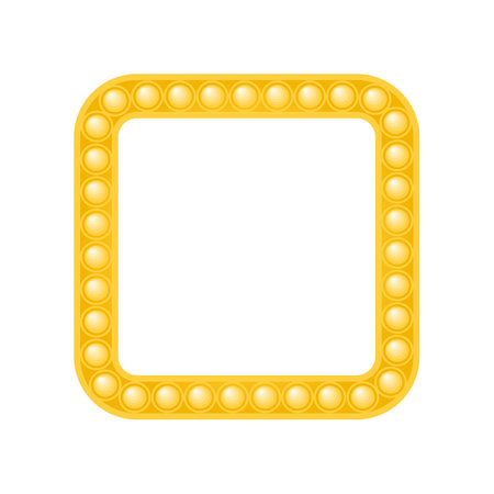 Square Frame in the Style of a Pop it Toy. Frame for Children Photos. Blank template. Design Element for Kid Holiday and Party. Color Cartoon Realistic Fashion Style. white background. vector image.のイラスト素材