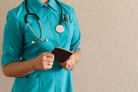 Doctor reading documents