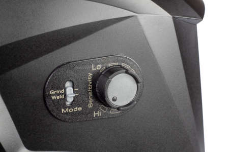 The adjustment handle and the welding mask mode settings are set to be white.の写真素材