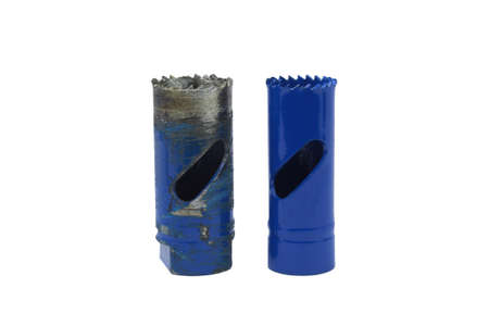 The crown for drilling became, new and old with broken prongs.の写真素材