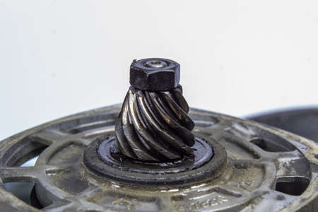 Cone gear on the gearbox, repair and maintenance of the tool.の写真素材