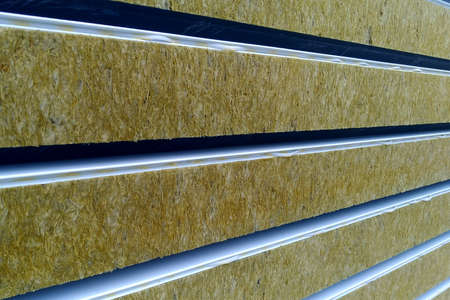 Preparation of the floor of an industrial building for pouring with concrete, installation of steel reinforcement.の写真素材