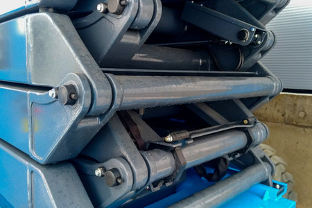 Elements of the hydraulic lift of scissor type.の写真素材