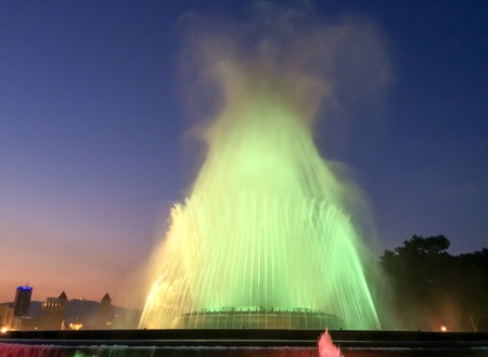 Colorful fountain, musical show of a colorful fountainの写真素材