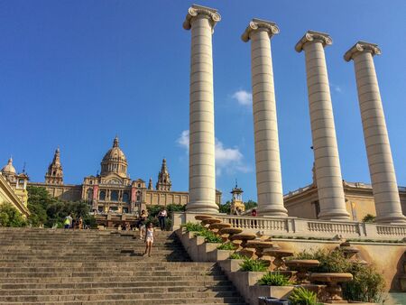 Spain, Catalonia, Barcelona 17/06/2017 National Museum of Catalonia, beautiful building, sunny...
