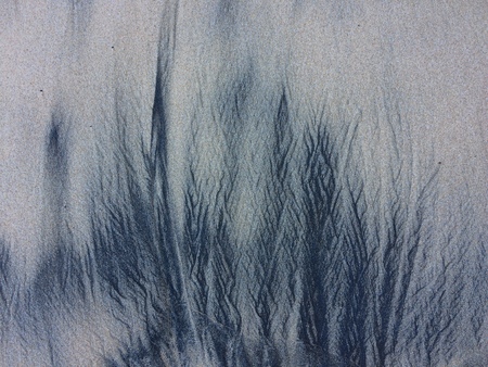 sea silt in the sand, patterns in the sand left by the wavesの写真素材