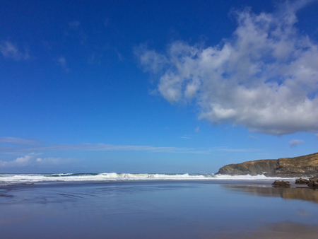 beautiful cloud over the ocean, seascape, beautiful beach, pacifying landscapeの写真素材