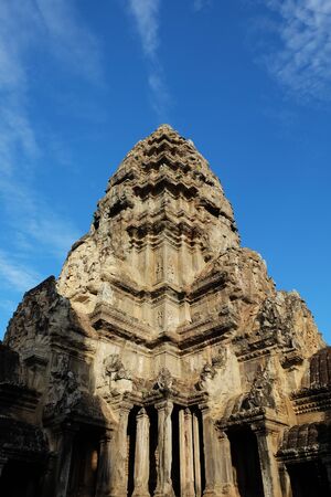 Central Tower of Angkor Wat in Siem Reap, Cambodia. The architectural art of the ancient Khmer.の写真素材