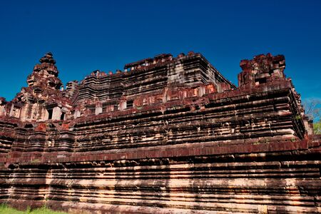 The ruins of an ancient Khmer temple Baphuon. The ruins of ancient civilizations. Magnificent stone buildings of Southeast Asia.の写真素材