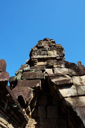 The ruins of an ancient Khmer temple Baphuon. The ruins of ancient civilizations. Magnificent stone buildings of Southeast Asia.の写真素材