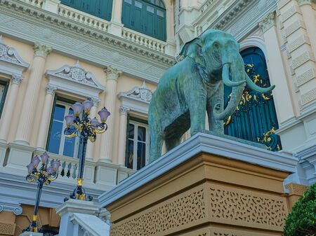 Sculptural image of an elephant near the royal palace in Thailand.のeditorial素材