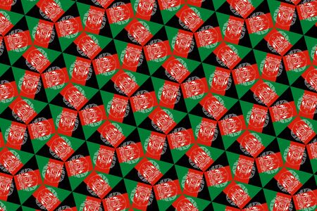 Simple geometric pattern in the colors of the national flag of Afghanistanの写真素材