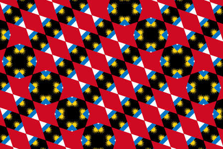 Simple geometric pattern in the colors of the national flag of Antigua and Barbuda