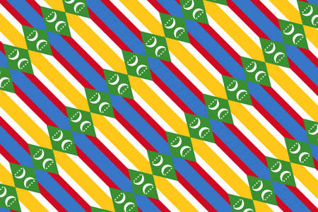 Simple geometric pattern in the colors of the national flag of Comorosの写真素材