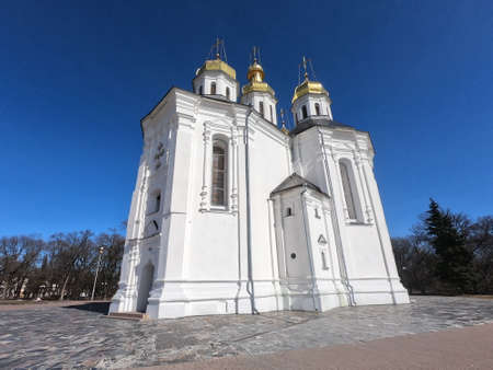 Catherine's Church in Chernihiv. Cathedral of St. Catherine the Great Martyr. Ancient Orthodox church.の写真素材
